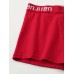 4Pcs Mens Seamless Cotton Underwear Logo Waistband Red Boxers With Pouch