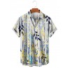 Men's Leaf Print Lapel Shirt 63455037X